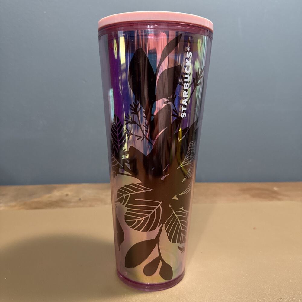 Starbucks Mothers Day Spring 2022 Pink Iridescent Cactus Flower Tumbler No Straw